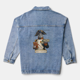 Russian Blue Napoleon Bonaparte Cat Denim Jacket