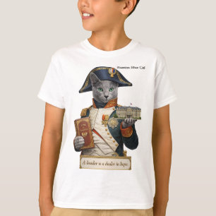 Russian Blue Napoleon Bonaparte Cat T-Shirt