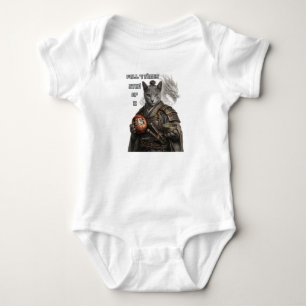 Russian Blue Samurai Cat Baby Bodysuit