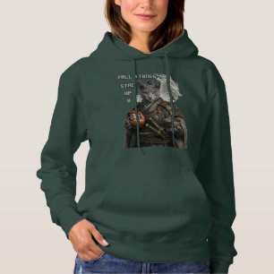 Russian Blue Samurai Cat Hoodie