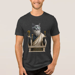 Russian Blue Socrates Cat Tri-Blend Shirt