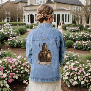 Russian Blue Spartan Cat Denim Jacket
