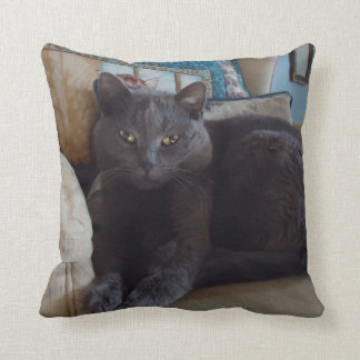 Russian Blue Throw Pillow