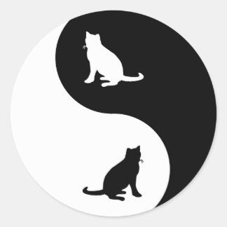 Russian Blue Yin Yang Classic Round Sticker
