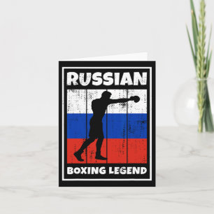 Russian Boxing Legend With Flag For Russia Boxer Card