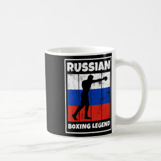 Russian Boxing Legend With Flag For Russia Boxer Coffee Mug