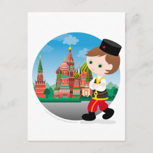 Russian boy postcard