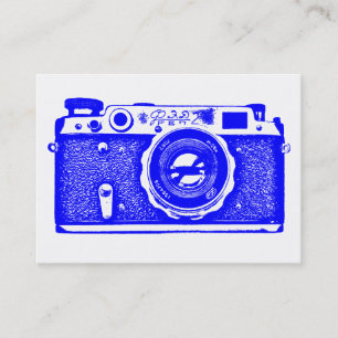 Russian Camera - Blue on White Business Card