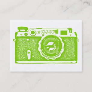 Russian Camera - Martian Green on White Business Card