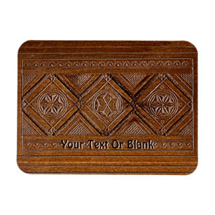 Russian Carved Wood Box Magnet