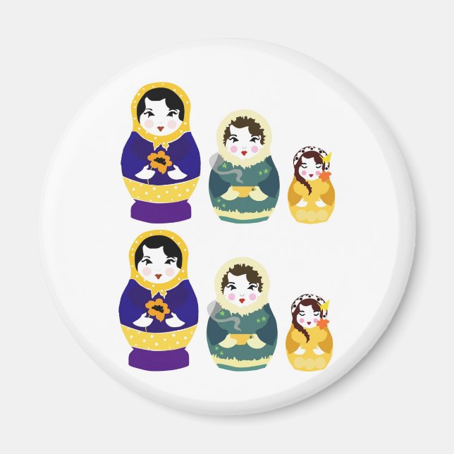 Russian christmas dolls magnet (Front)
