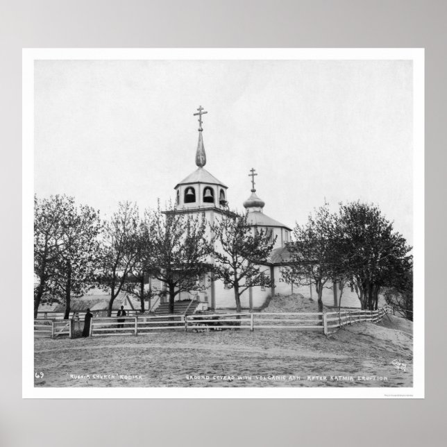 Russian Church Covered by Volcananic Ash 1912 Poster (Front)