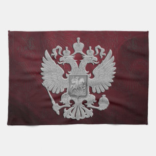 Russian coat of arms double eagle kitchen towel