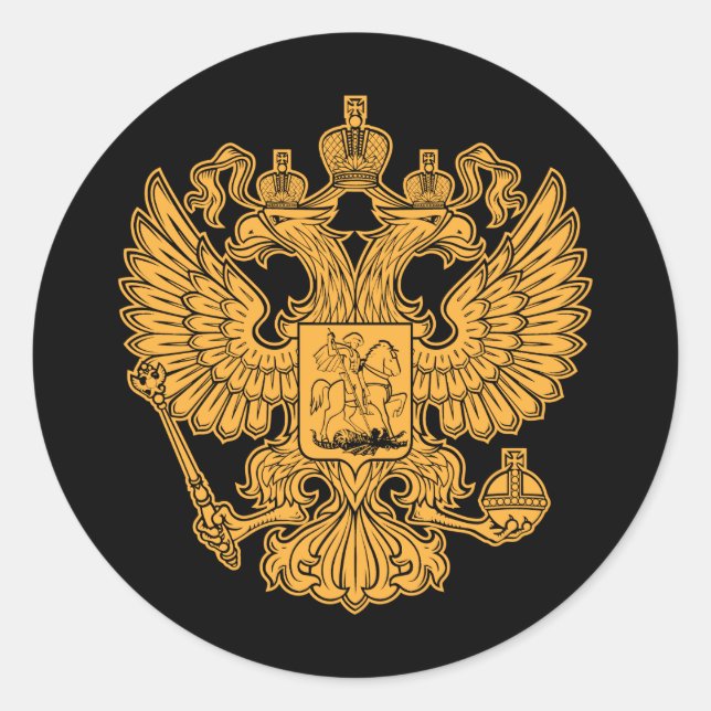Russian Coat of Arms of The Russian Federation Classic Round Sticker (Front)