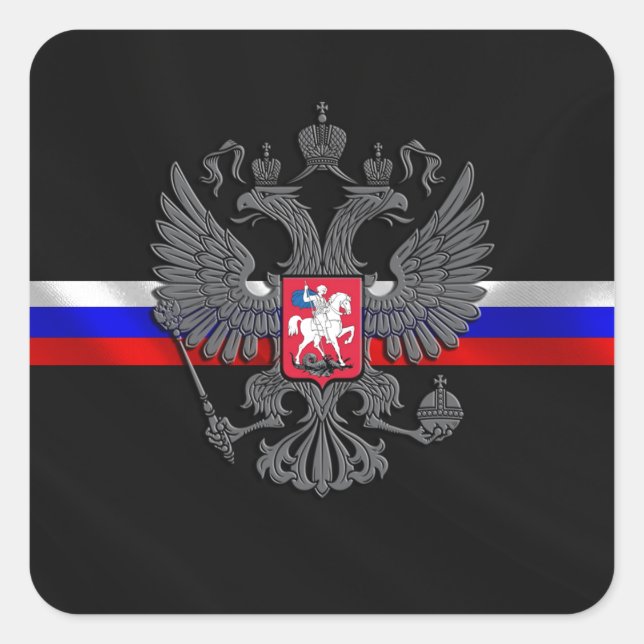 Russian Coat of arms Square Sticker (Front)