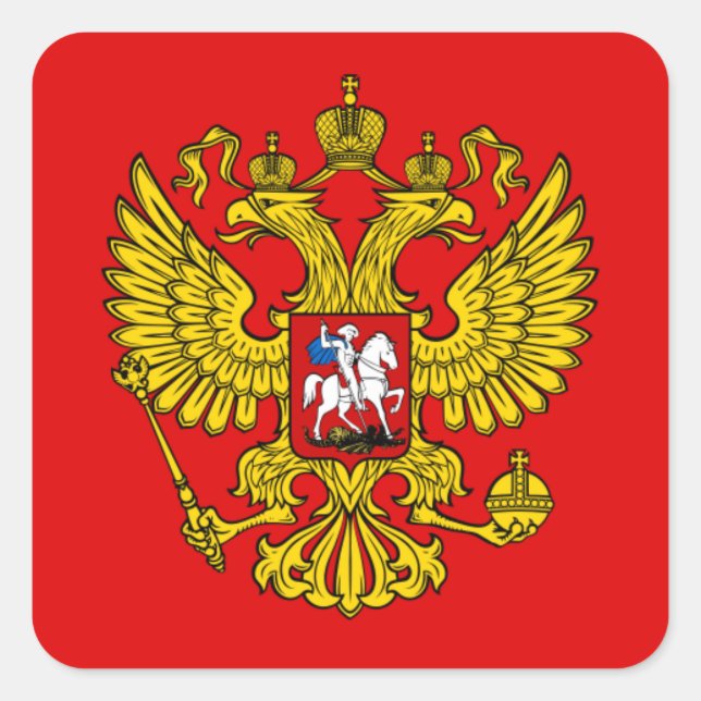 Russian Coat of Arms Square Sticker (Front)