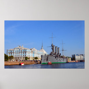 Russian Cruiser Ship Aurora Poster