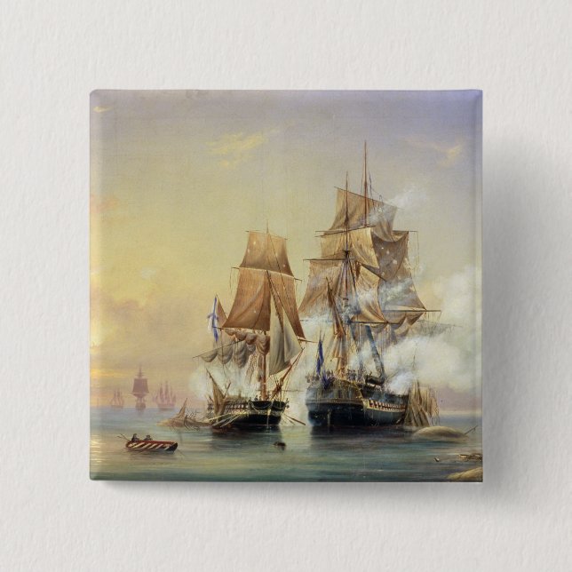 Russian Cutter Mercury 2 Inch Square Button (Front)