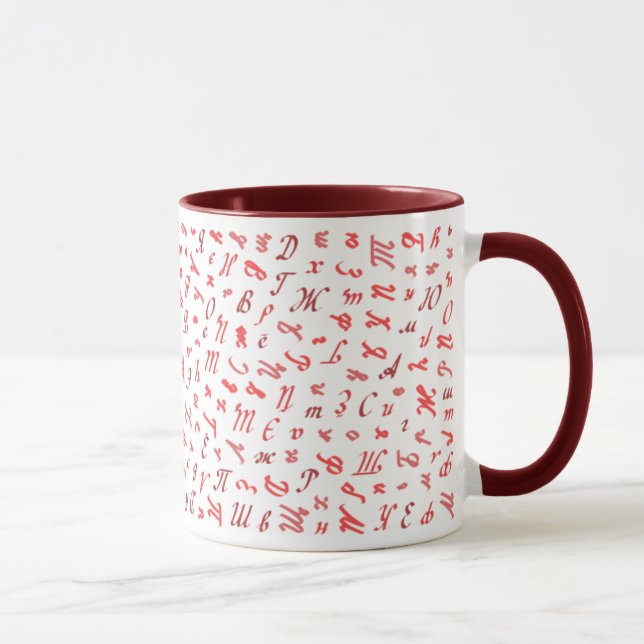 Russian Cyrillic Alphabet Mug (Right)