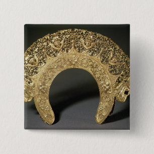 Russian diadem with filigree work 2 inch square button