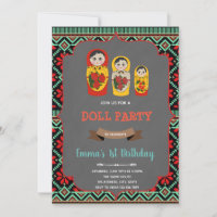 Russian doll birthday invitation