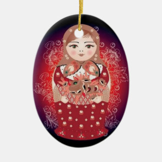 Russian Doll Christmas Ornament- "Ludmila" Ceramic Ornament