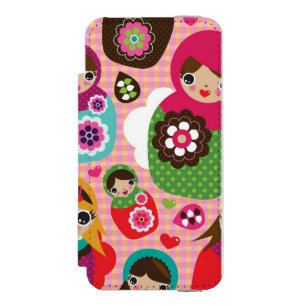 Russian doll illustration background incipio watson™ iPhone 5 wallet case