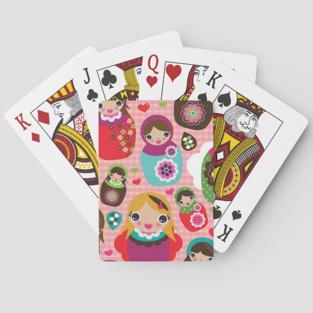 Russian doll illustration background playing cards (Back)
