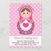 Russian Doll Invitation - Matryoshka Girl Birthday