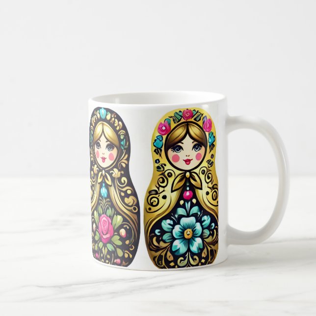 Russian doll mug - 4 nesting dolls (Right)