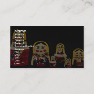 Russian doll set, traditional Russian wooden paint Business Card