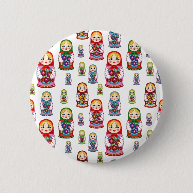 russian dolls 2 inch round button (Front)