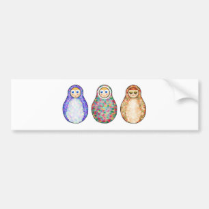 Russian dolls bumper sticker