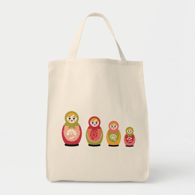 russian dolls grocery tote bag (Front)