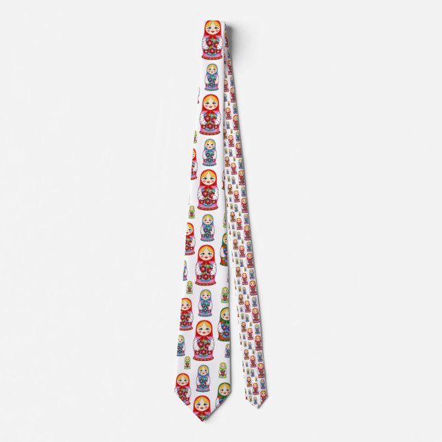 Russian Dolls menswear mens necktie neck tie (Front)