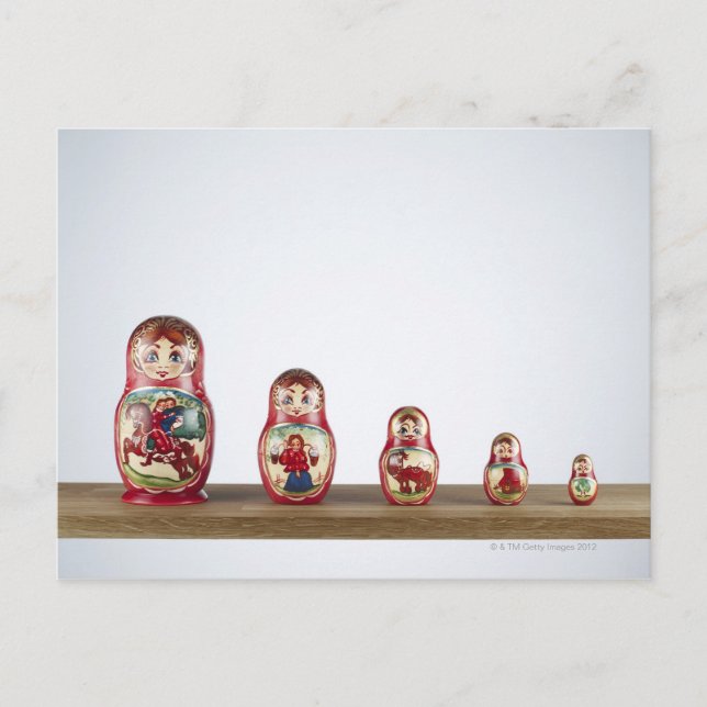 Russian dolls on a shelf. postcard (Front)