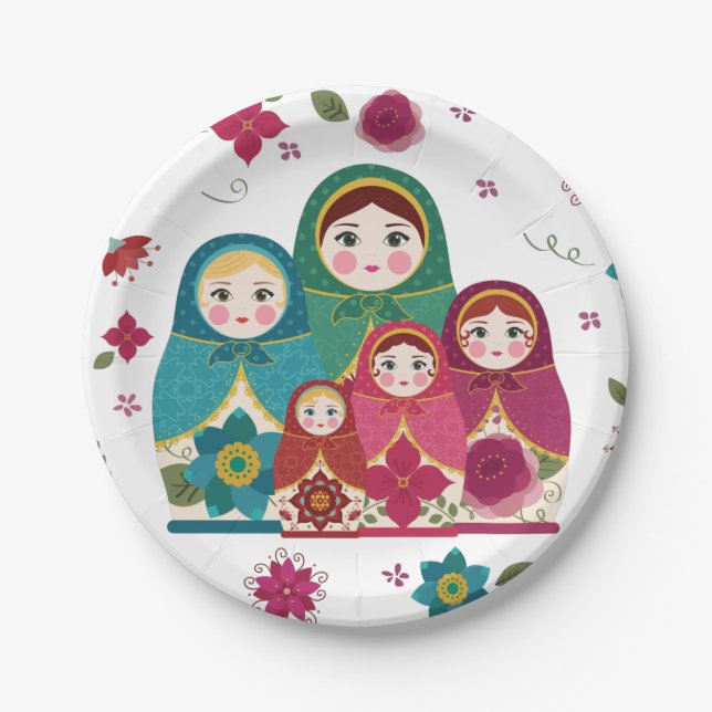 Russian Dolls Paper Plate (Front)