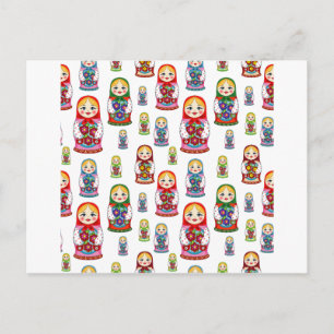 russian dolls postcard