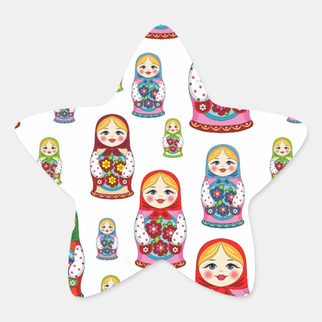 russian dolls star sticker (Front)