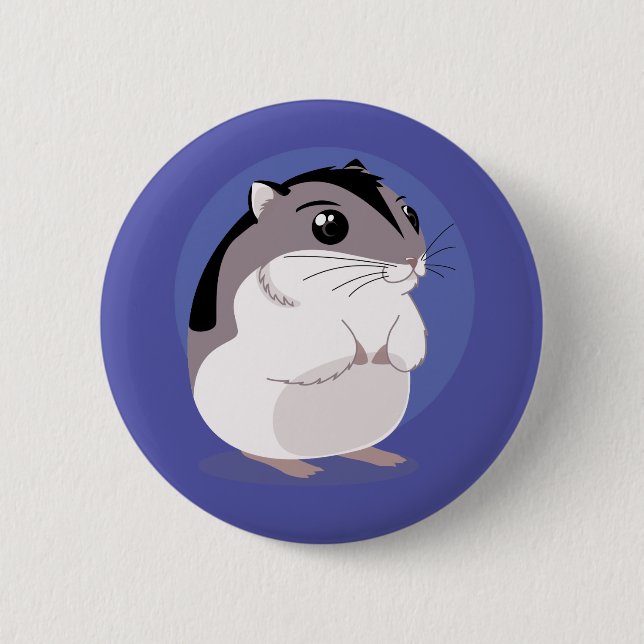 Russian Dwarf Hamster Cartoon 2 Inch Round Button (Front)