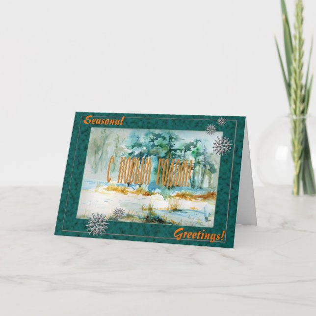 Russian / English Seasonal New Year Greeting Card (Front)