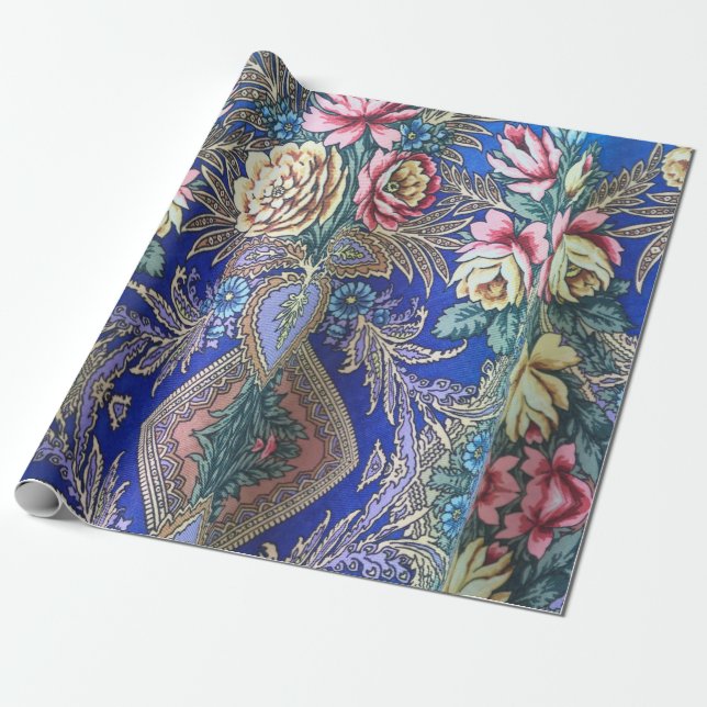 Russian fabric pattern wrapping paper (Unrolled)