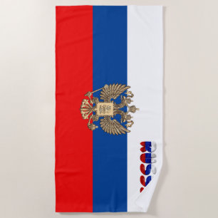 Russian flag beach towel