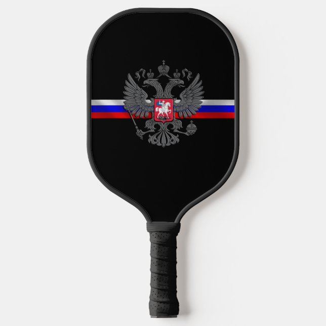 Russian flag-coat of arms pickleball paddle (Front)