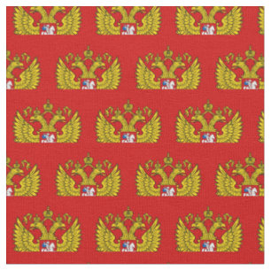 Russian Flag & Russia emblem Fabric fashion