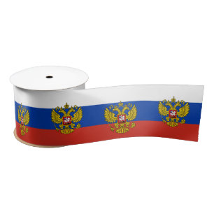 Russian Flag & Russia holiday, travel / sports Satin Ribbon