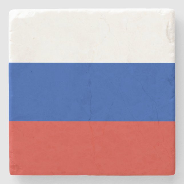 Russian Flag (Russia) Stone Coaster (Front)