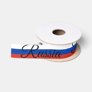 Russian Flag & Russia travel, holiday / sports Satin Ribbon