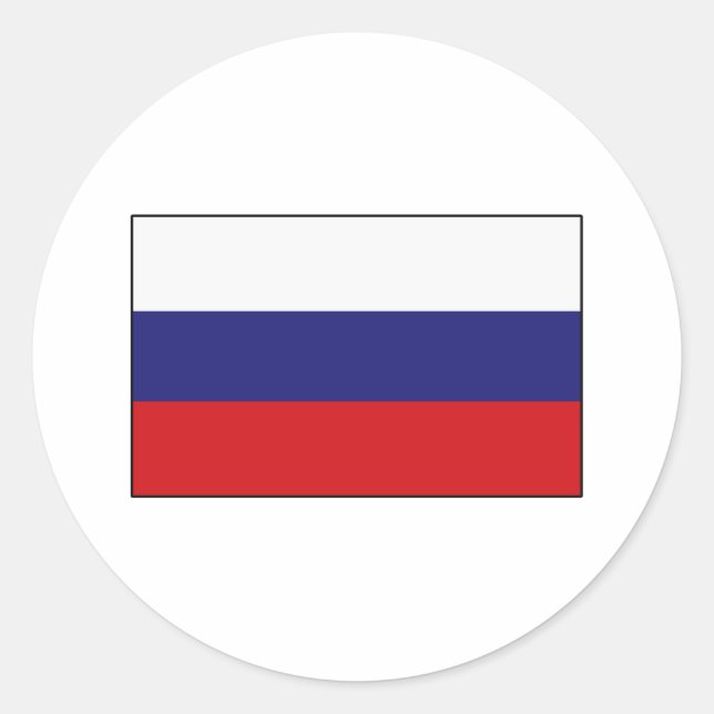 Russian Flag T-shirts and Gifts Classic Round Sticker (Front)