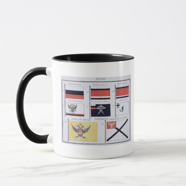Russian Flags, from a French book of Flags, c.1819 Mug (Left)